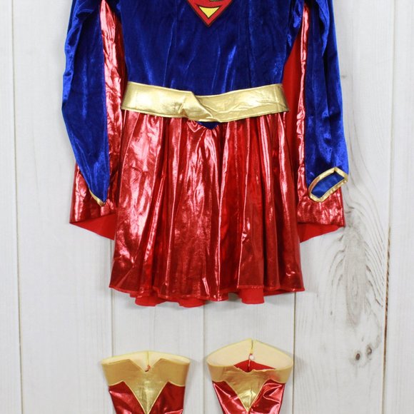 Rubies Costume Co Red Blue Super Girl Tricks & Treats Costume Size Large 12-14 - Picture 4 of 11